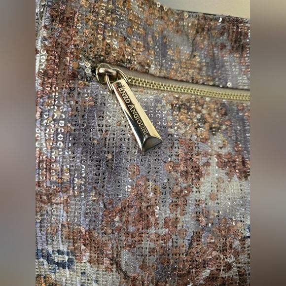 Enzo Angiolini Sequin Metallic Tote Bag Textured Gold Bronze Silver Pattern - Picture 8 of 13